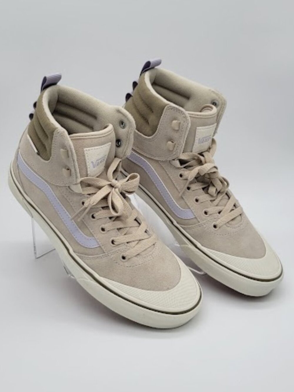 VANS Ashwood High Top Sneakers Women’s Size 10 Beige Tan Suede Lace Up  NWOB